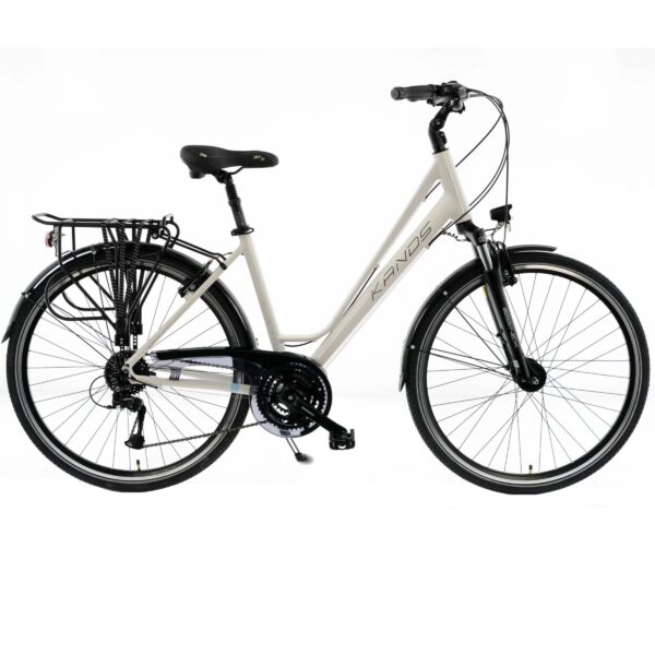 dámsky bicykel kands elite pro trekking hliník, 28", 24 prevodov, biela farba
