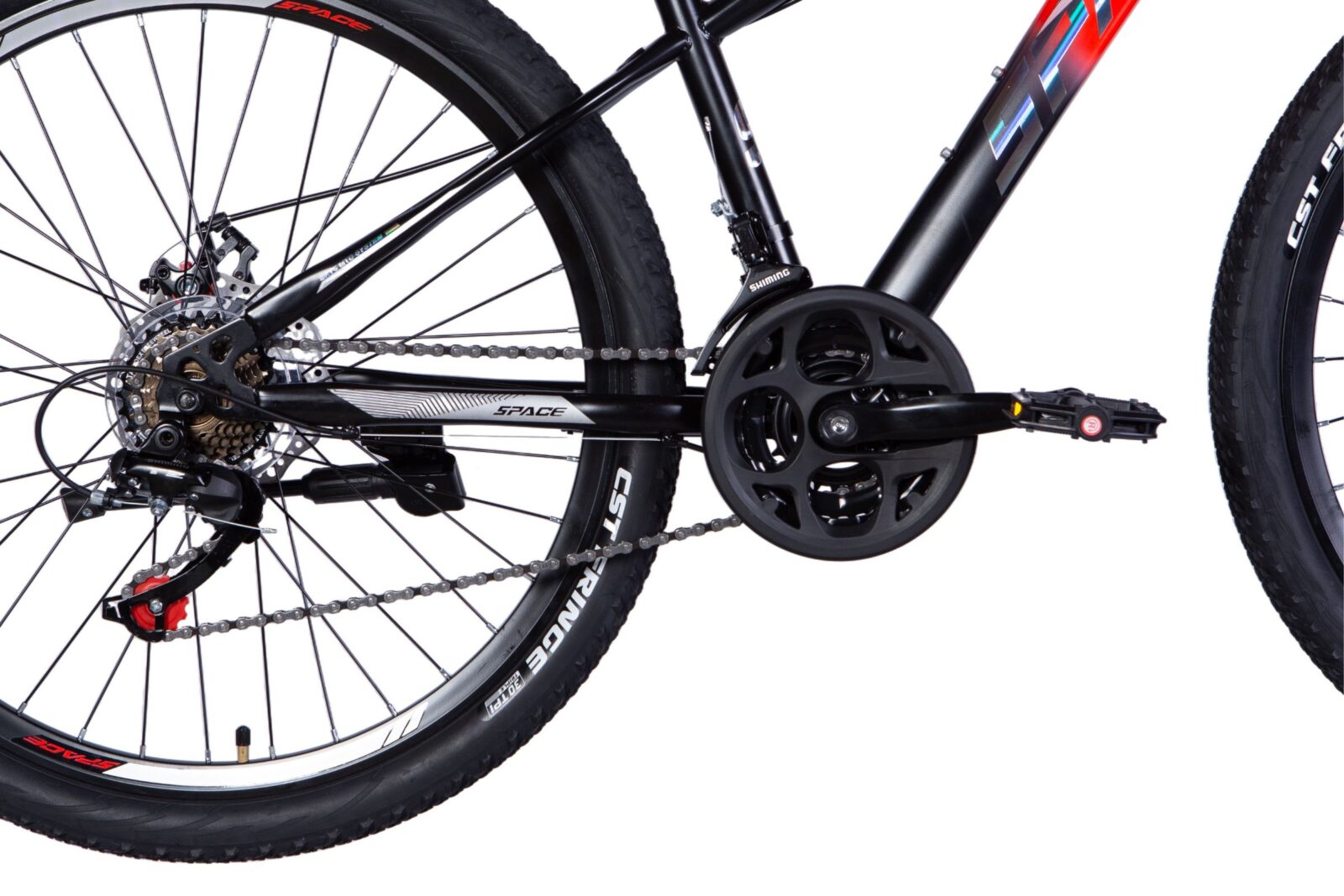 Detail bicykla so zameraním na prevodník.