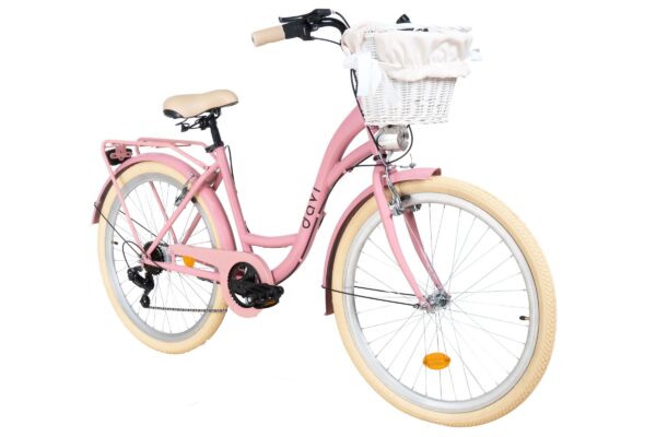 dámsky bicykel davi emma 26", 155–180 cm, 7 prevodov, ružová/bežová farba