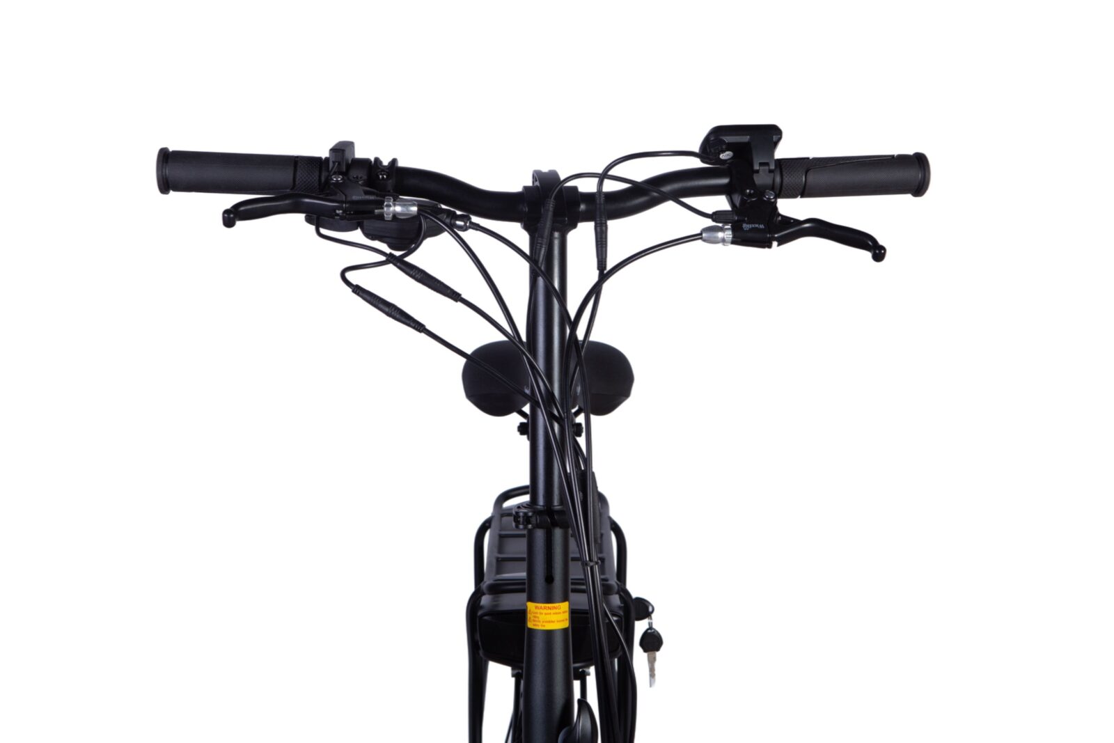 Cykelstyre med kablar och nyckel