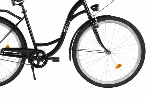 Svart cykel designad för stadscykling