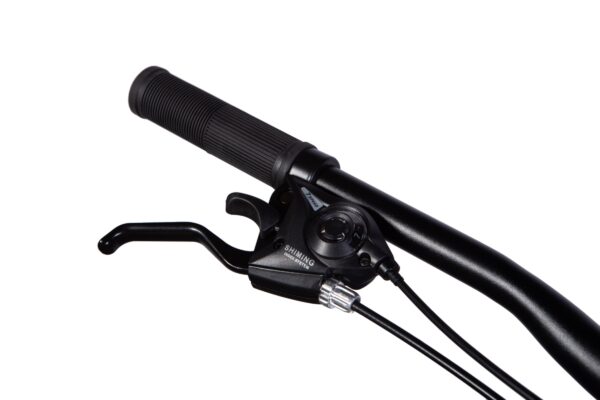 Cykelstyre med bromshandtag närbild