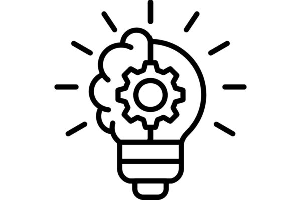 Glödlampa och hjärna symboliserar innovation.