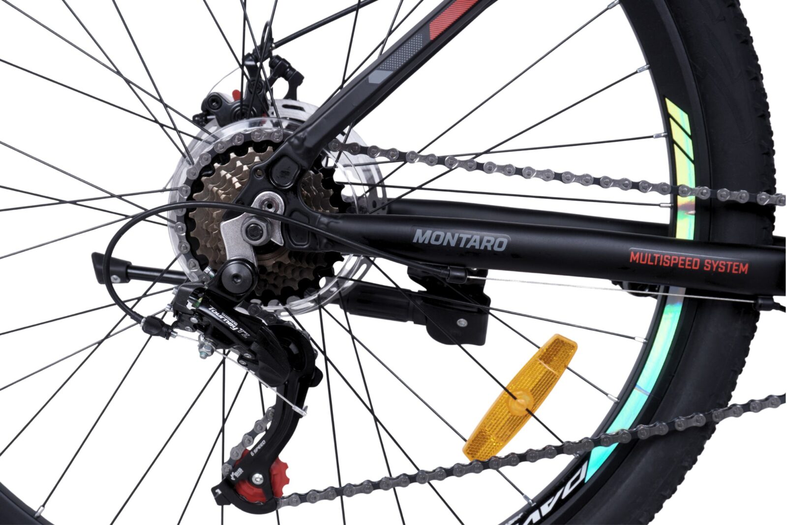 horský bicykel davi montaro hliník 27,5", 160–185 cm, 21 prevodov, Čierny/Červený