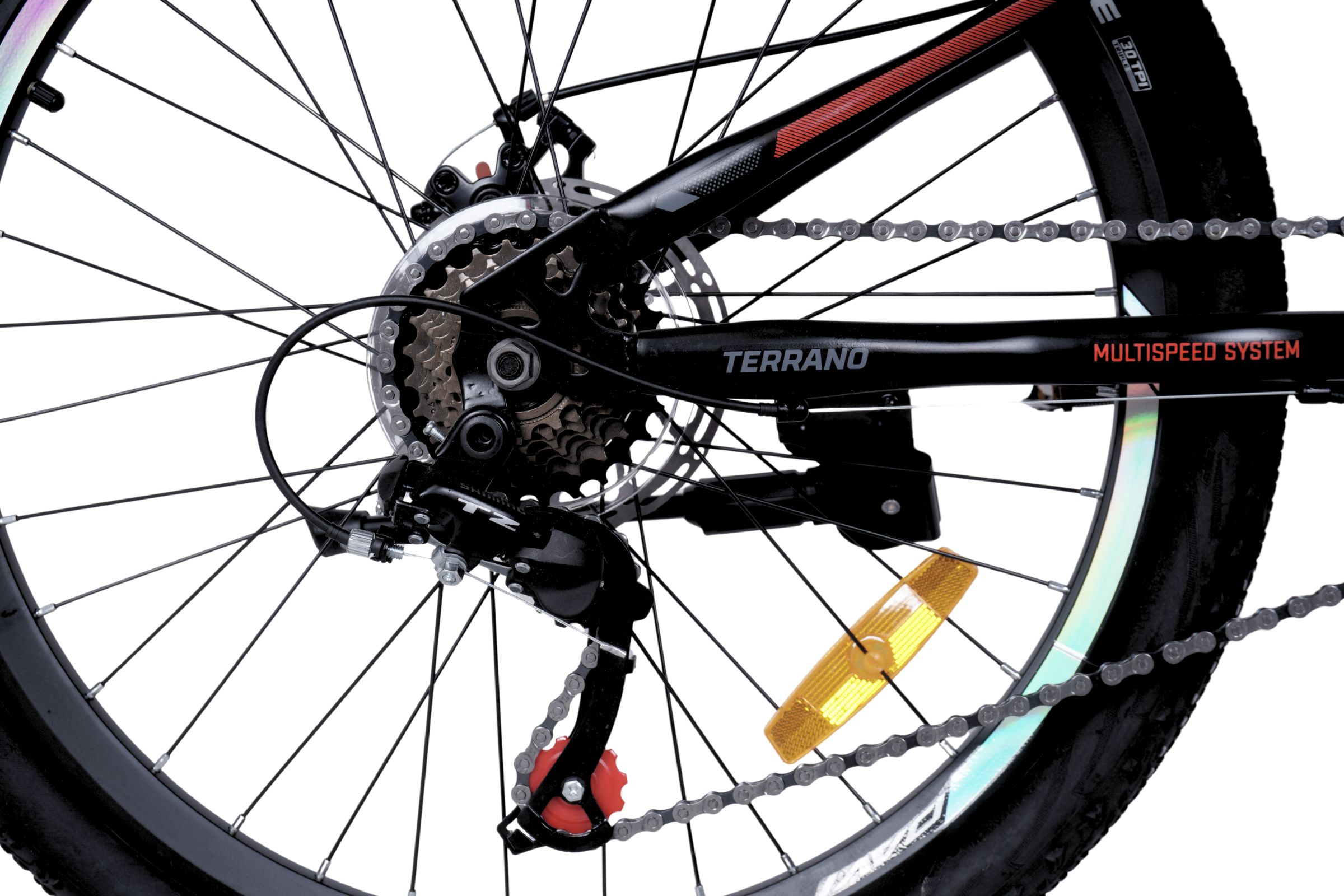 detský bicykel davi terrano 24", 130–160 cm, 21 prevodov, Čierny/Červený