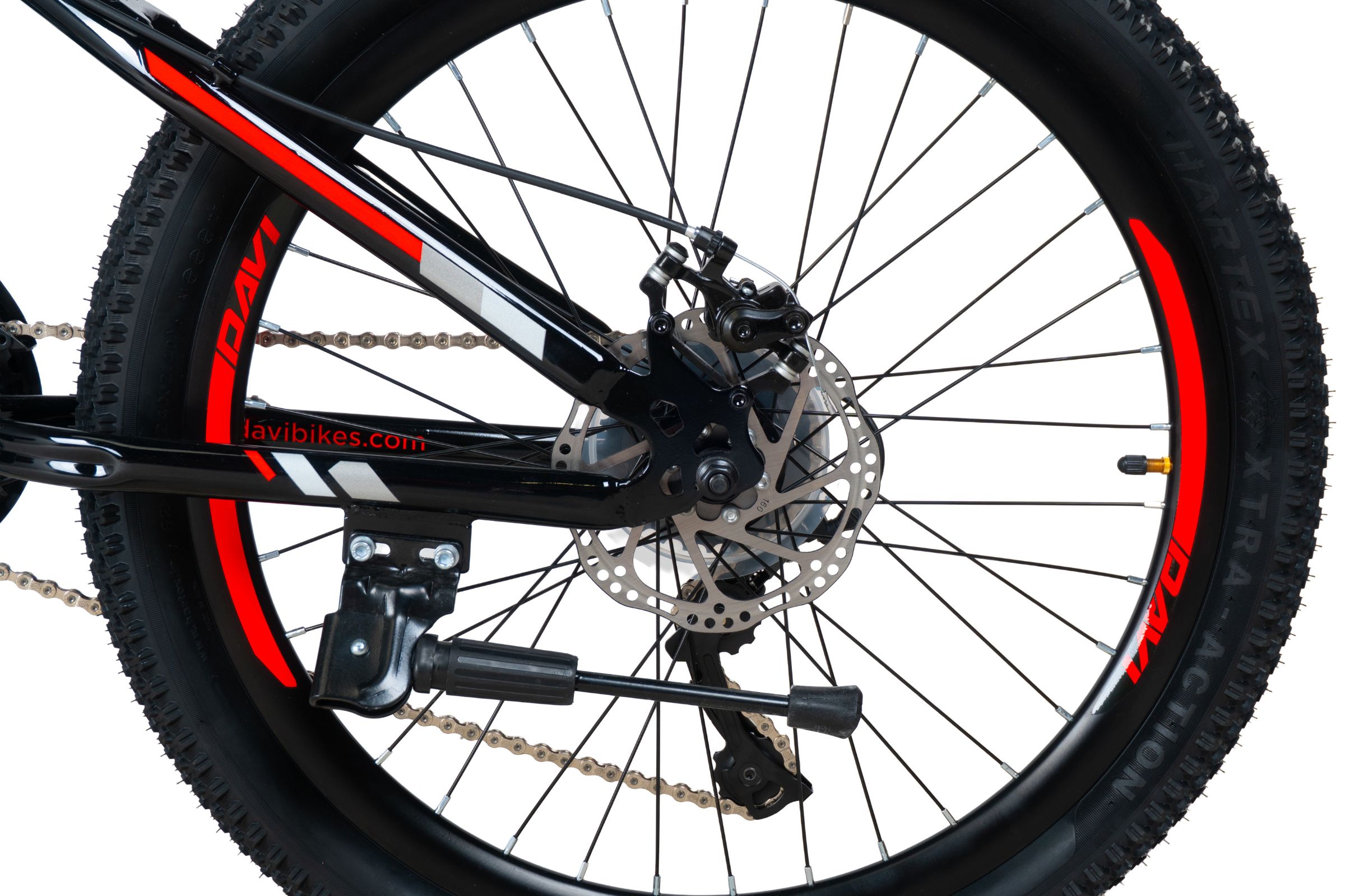 bicicleta copii davi terrano 24", 130 160 cm, 21 viteze, negru/rosu