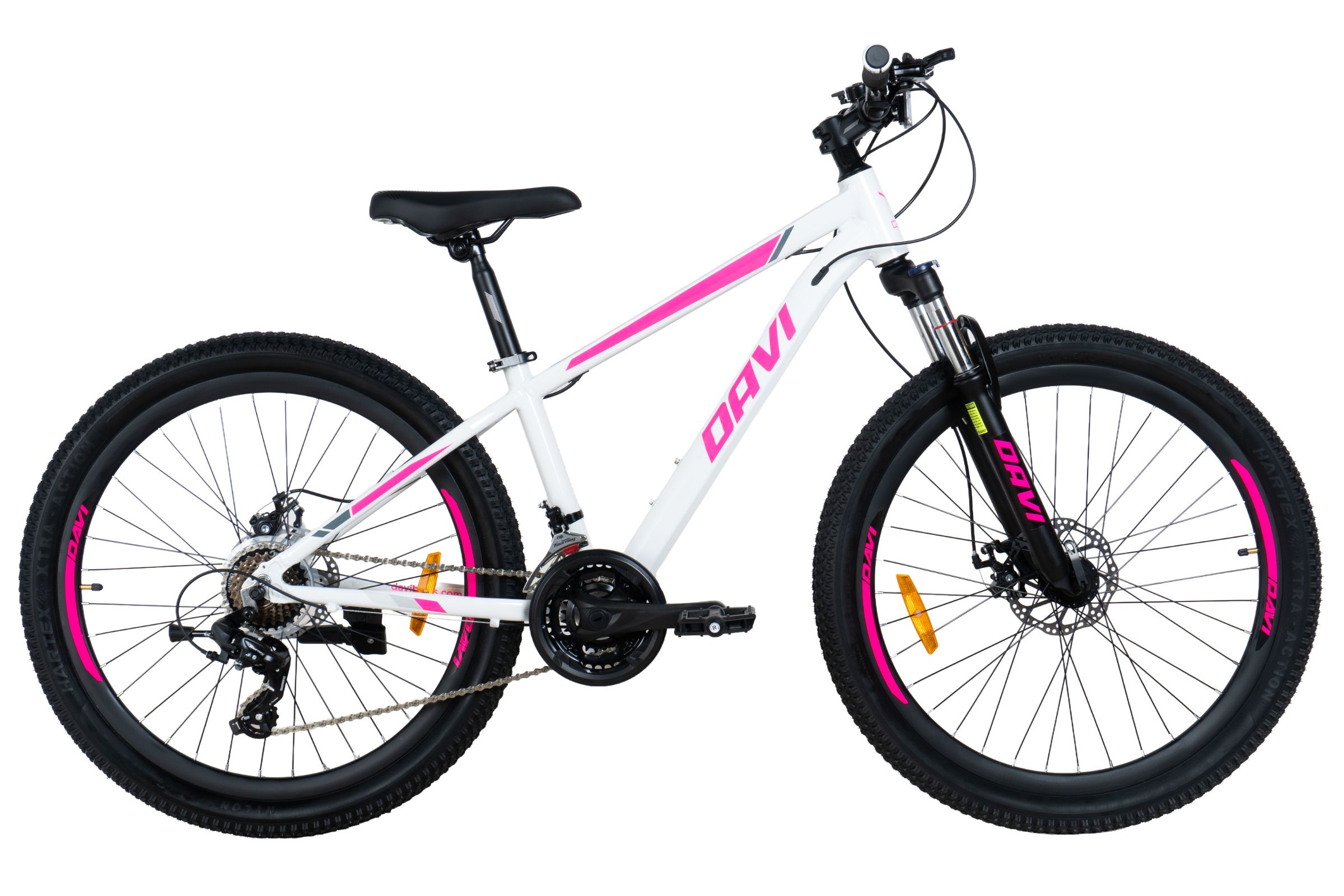 horský bicykel davi bella hliník 27,5", 160–185 cm, 21 prevodov, ružová/biela farba (copy)