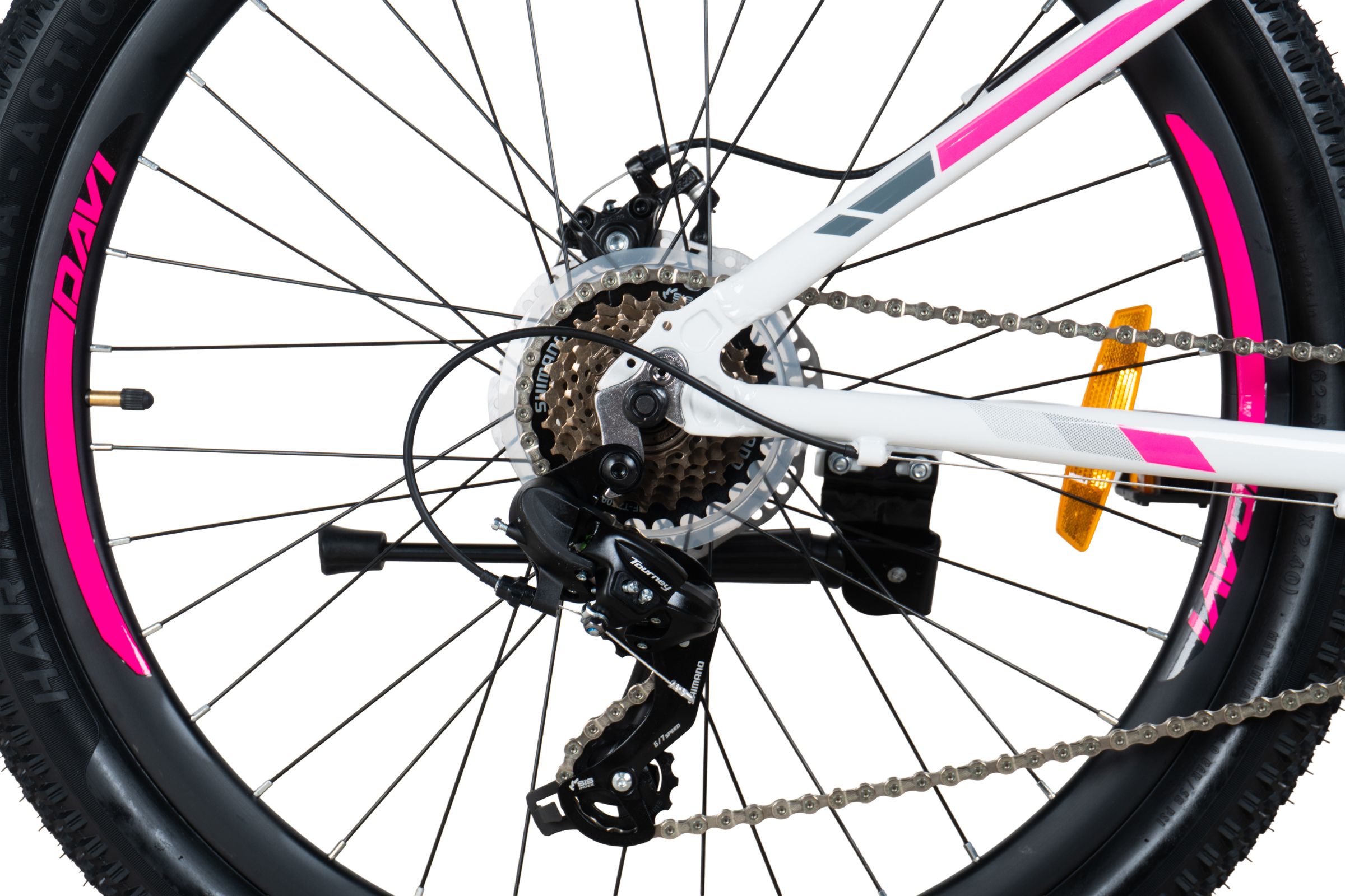 horský bicykel davi bella hliník 27,5", 160–185 cm, 21 prevodov, ružová/biela farba (copy)