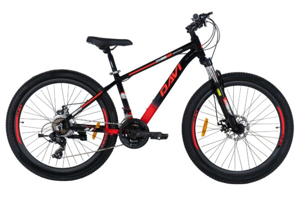 horský bicykel davi montaro hliník 26", 145 170 cm, 21 prevodov, Čierna/Červená farba