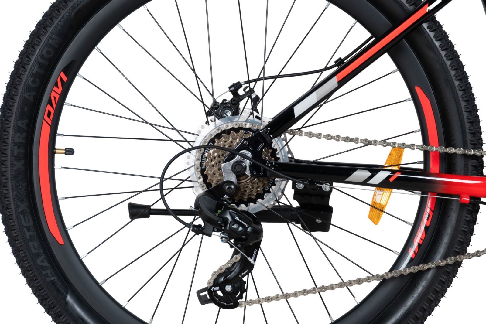 horský bicykel davi montaro hliník 26", 145 170 cm, 21 prevodov, Čierna/Červená farba