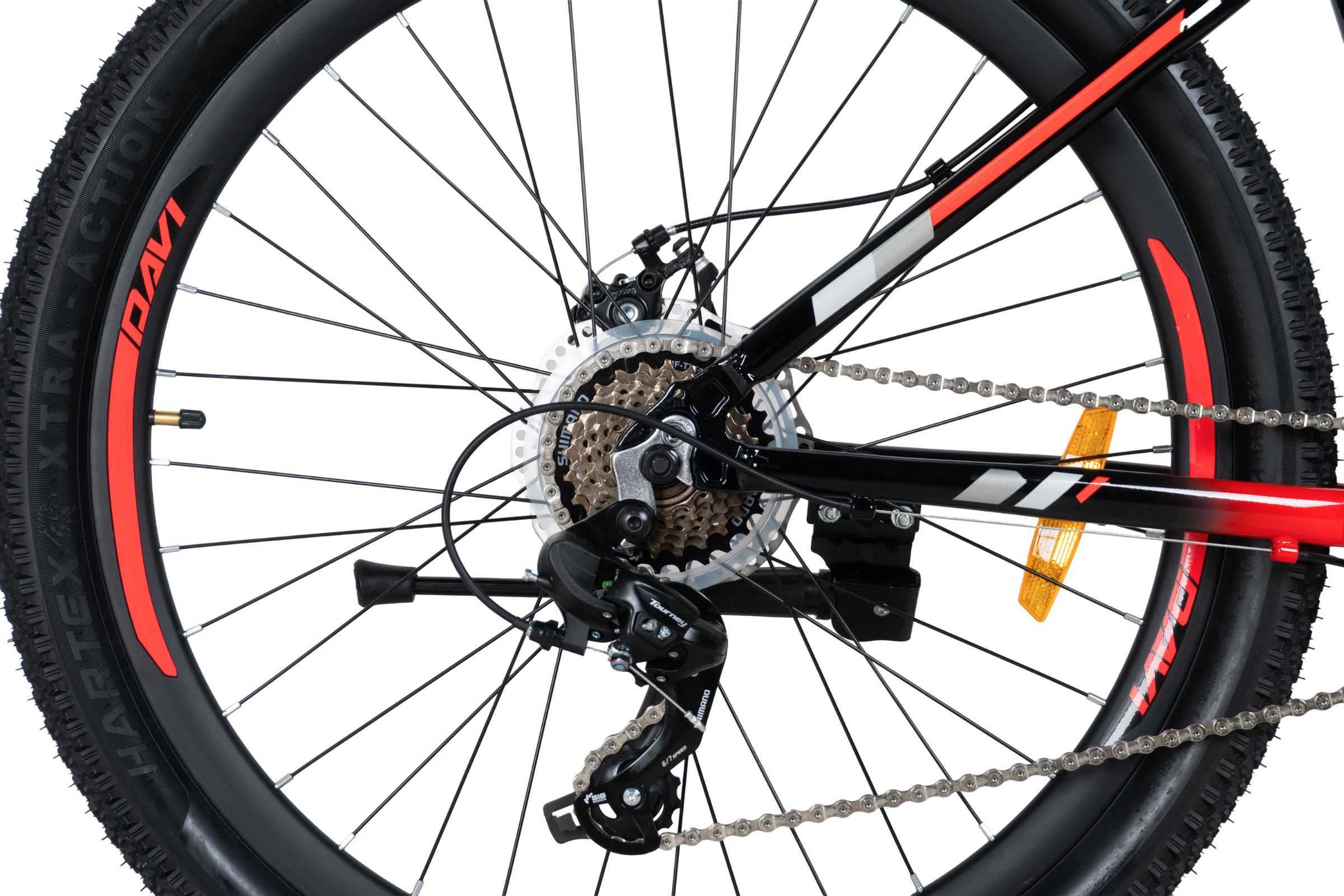 horský bicykel davi montaro hliník 26", 145 170 cm, 21 prevodov, Čierna/Červená farba