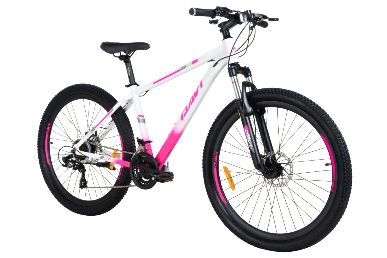 horský bicykel davi bella hliník 27,5", 160–185 cm, 21 prevodov, biela/ružová farba (copy)