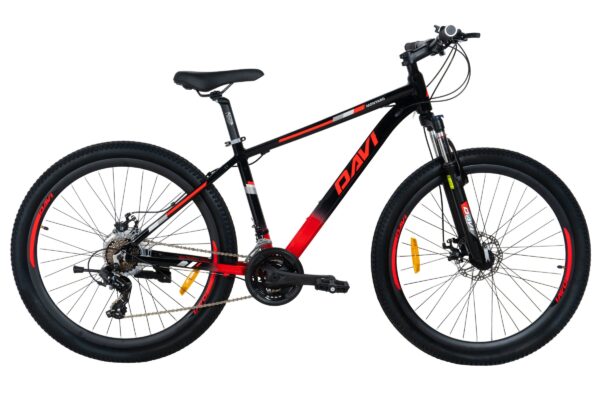 horský bicykel davi montaro aluminiu, 27,5", 160 185 cm, 21 prevodov, Červená/Čierna farba (copy)
