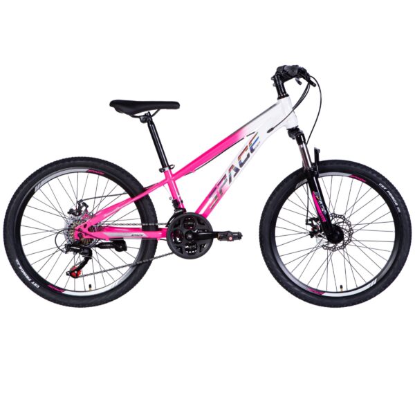 detský bicykel mars 24", 130–160 cm, 21 prevodov, biela/ružová farba