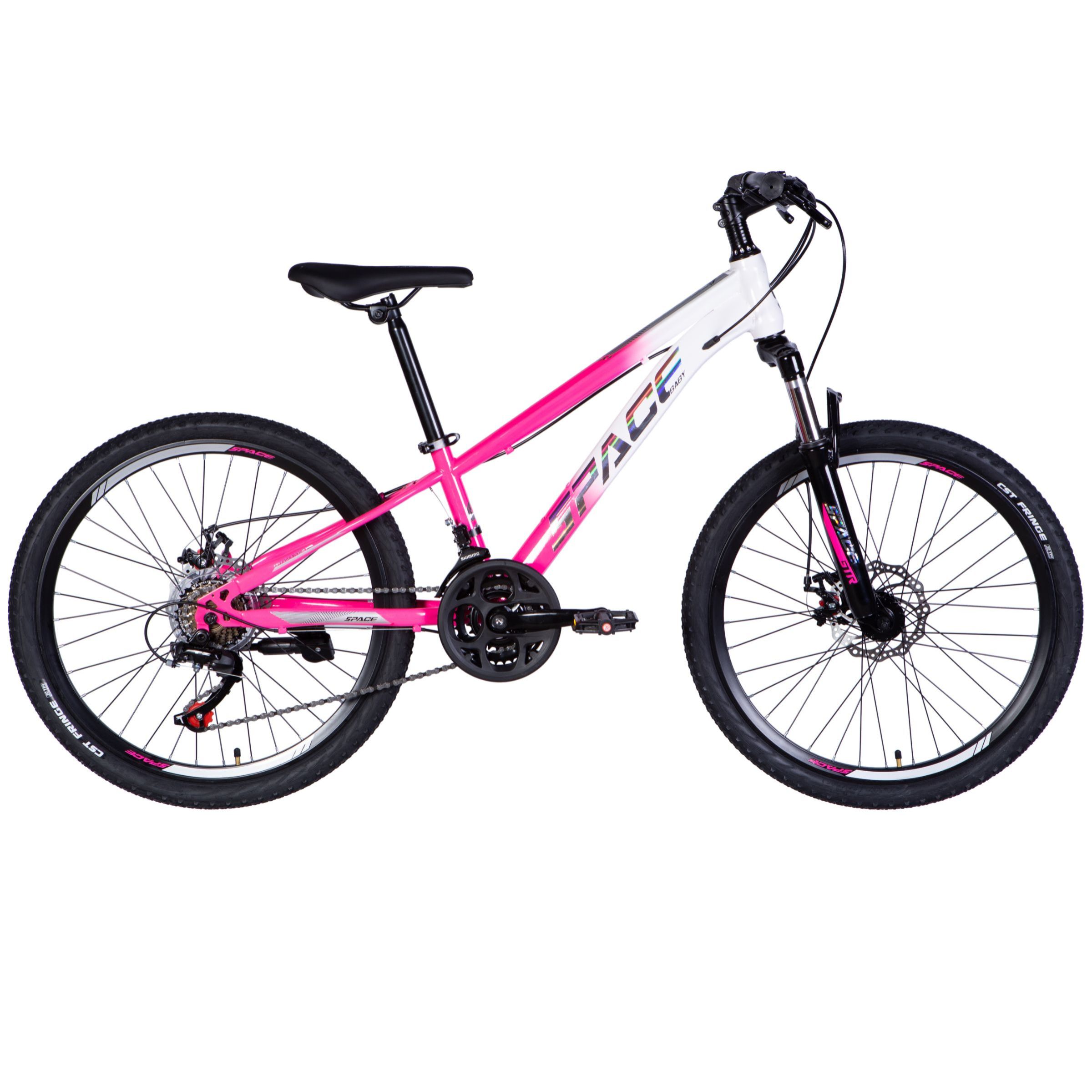Detský bicykel Mars 24", 130–160 cm, 21 prevodov, Biela/Ružová farba