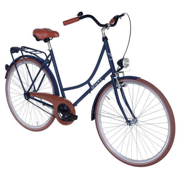 dámsky bicykel davi alma 28", 160–185 cm, 1 prevod, tmavomodrá/hnedá farba