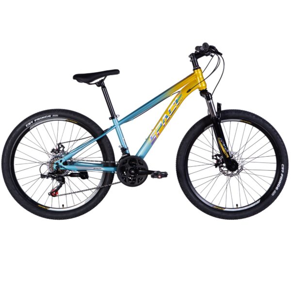 horský bicykel mars 26", 145–170 cm, 21 prevodov, modrá/Žltá farba