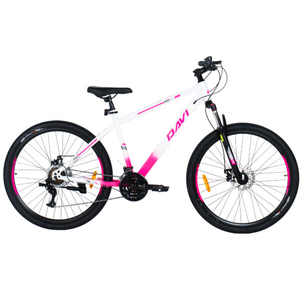 horský bicykel davi bella hliník 27,5", 160–185 cm, 21 prevodov, biela/ružová farba
