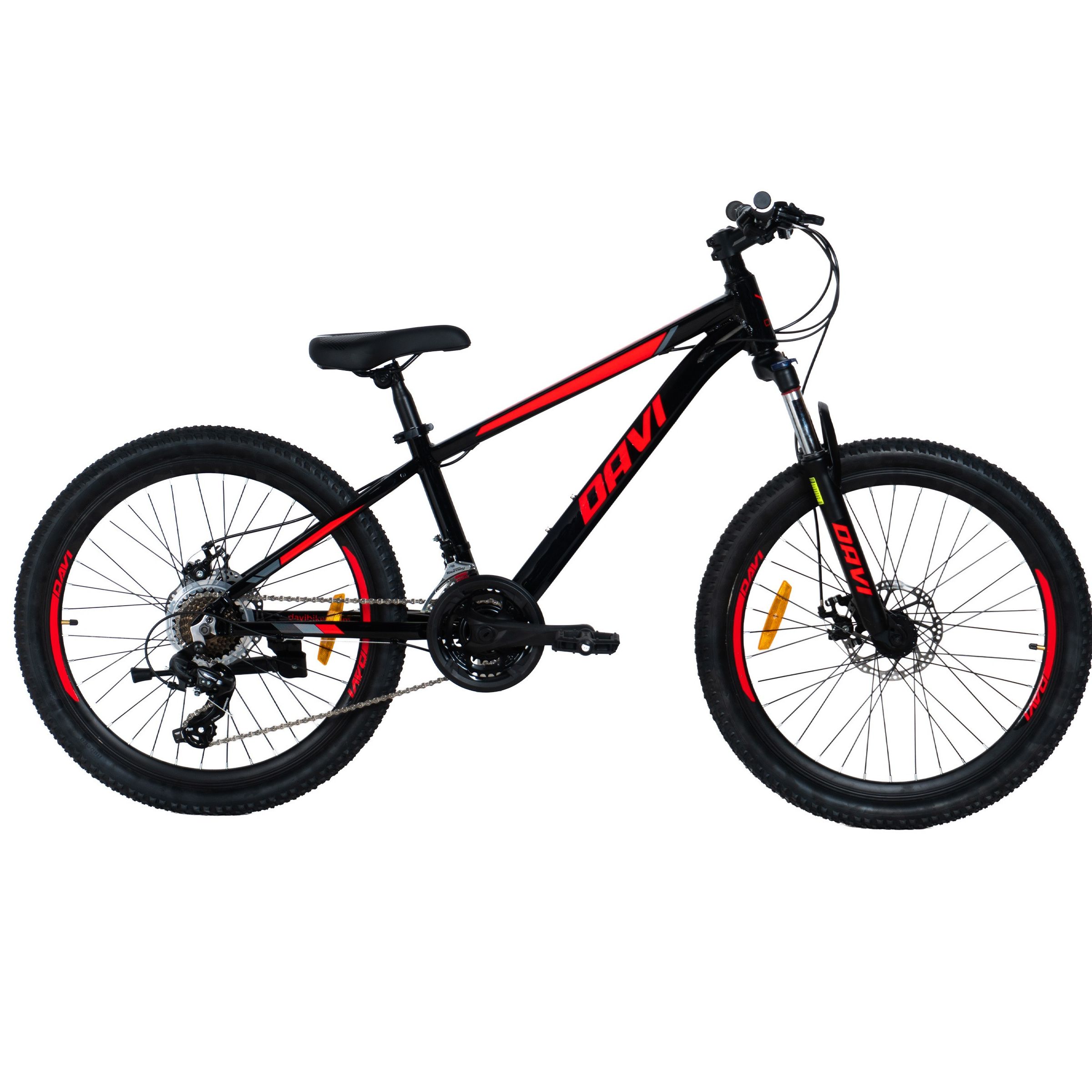 Detský bicykel Davi Montaro Hliník, 24", 130-160 cm, 21 prevodov, Červená/Čierna farba