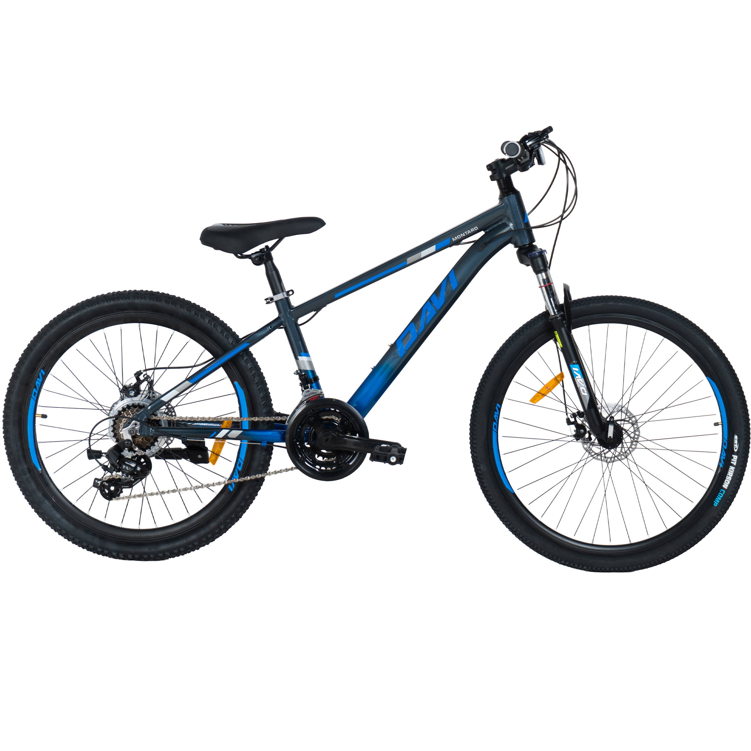 Detský bicykel Davi Montaro Hliník, 24", 130-160 cm, 21 prevodov, Sivá/Modrá farba