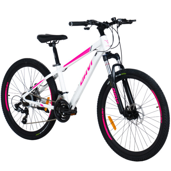 horský bicykel davi bella hliník 26", 145 170 cm, 21 prevodov, biela/ružová farba