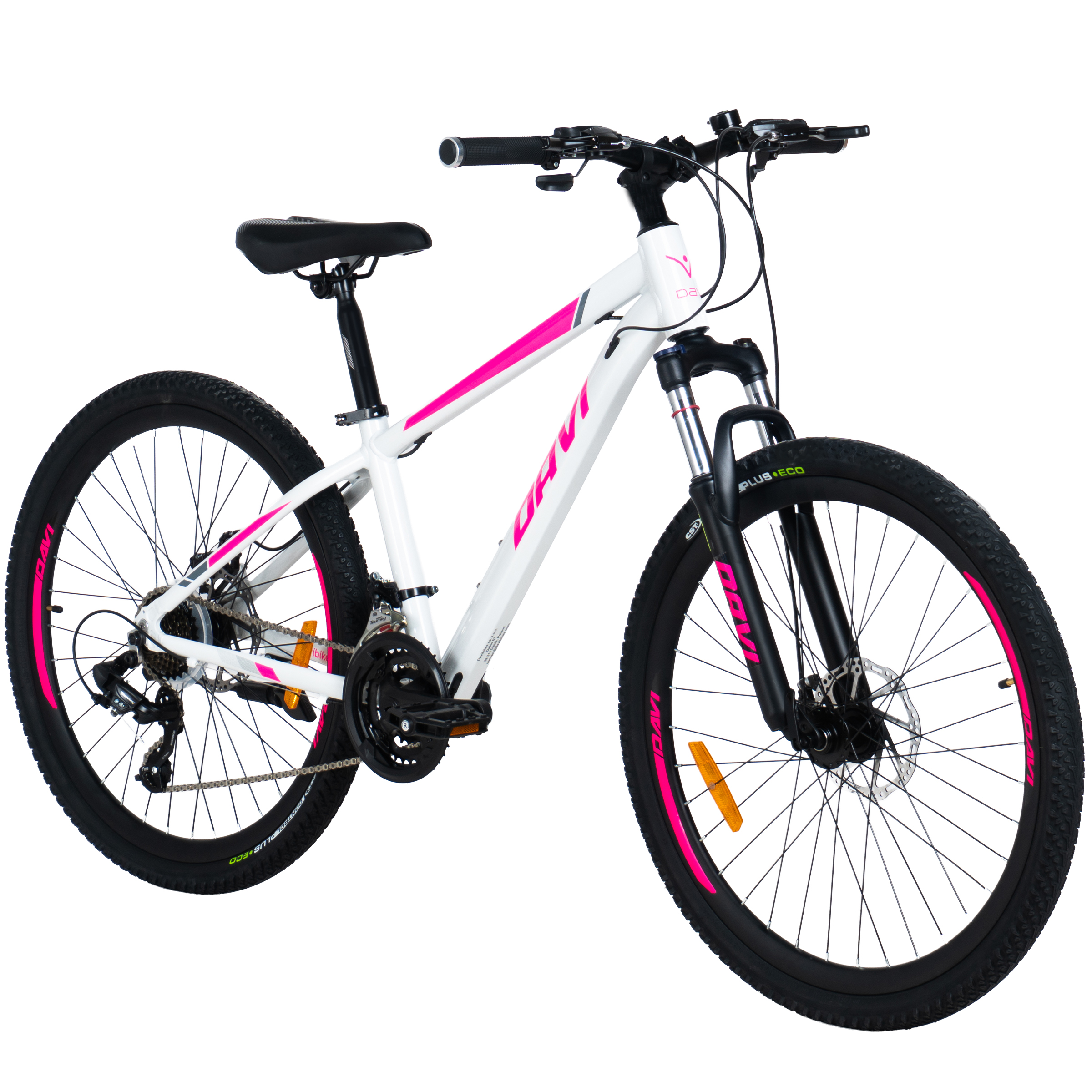 horský bicykel davi bella hliník 26", 145 170 cm, 21 prevodov, biela/ružová farba