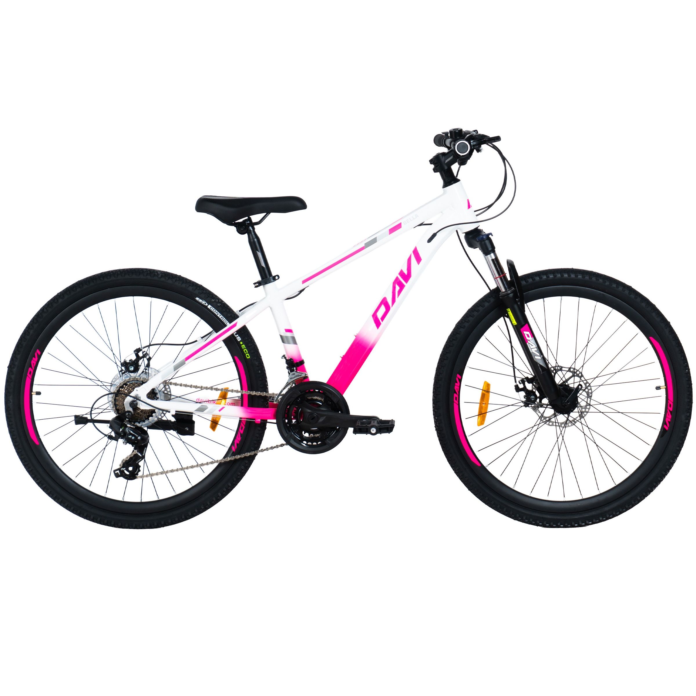 Horský bicykel Davi Bella Hliník 26", 145-170 cm, 21 prevodov, Ružová/Biela farba