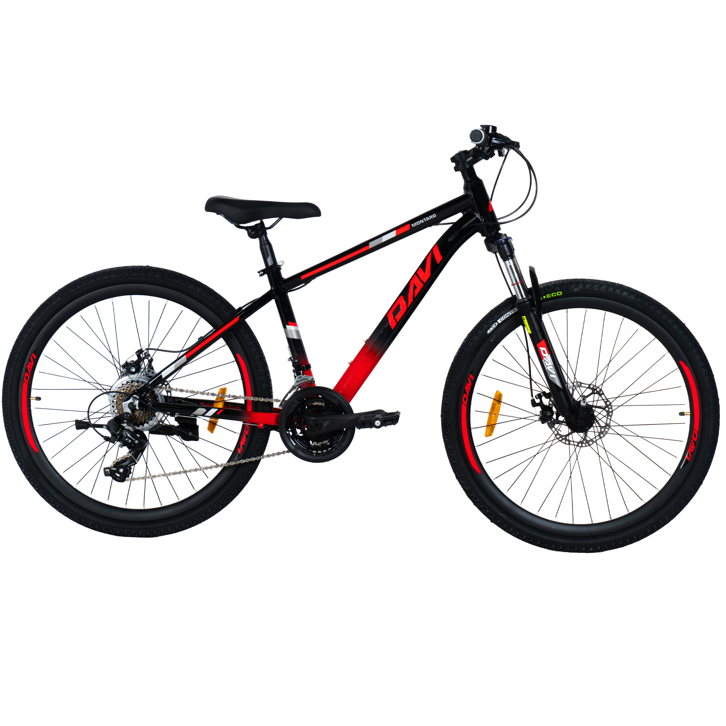 Horský bicykel Davi Montaro Hliník 26", 145-170 cm, 21 prevodov, Čierna/Červená farba