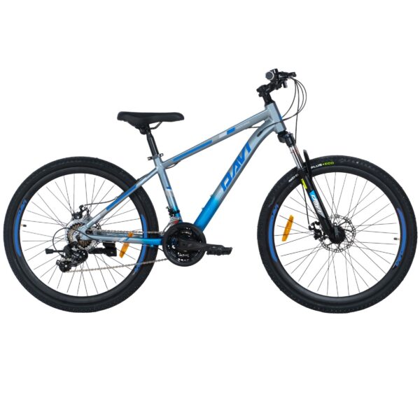 horský bicykel davi montaro hliník 26", 145 170 cm, 21 prevodov, sivá/modrá farba