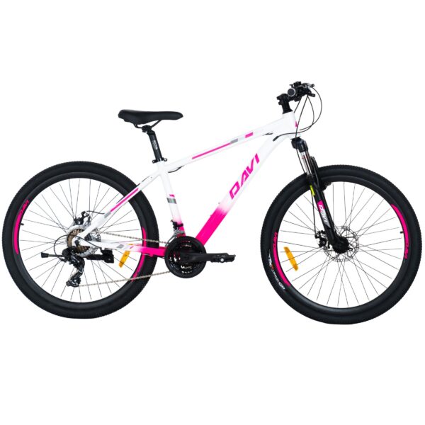 horský bicykel davi bella hliník 27,5", 160–185 cm, 21 prevodov, ružová/biela farba