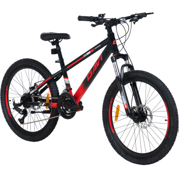 detský bicykel davi terrano 24, 130 160 cm, 21 prevodov, Červená/Čierna farba