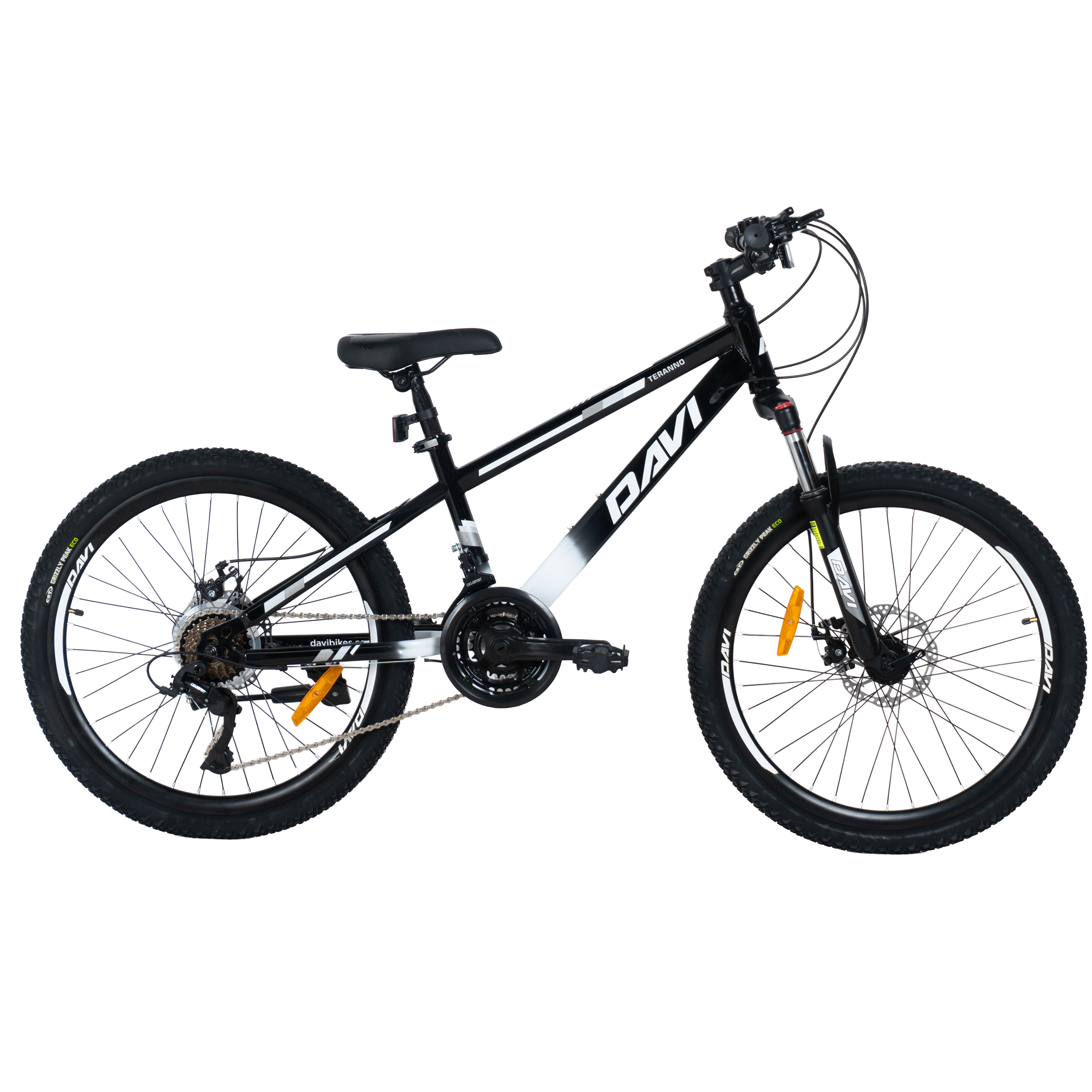 Detský bicykel Davi Terrano 24", 130-160 cm, 21 prevodov, Čierna/Biela farba