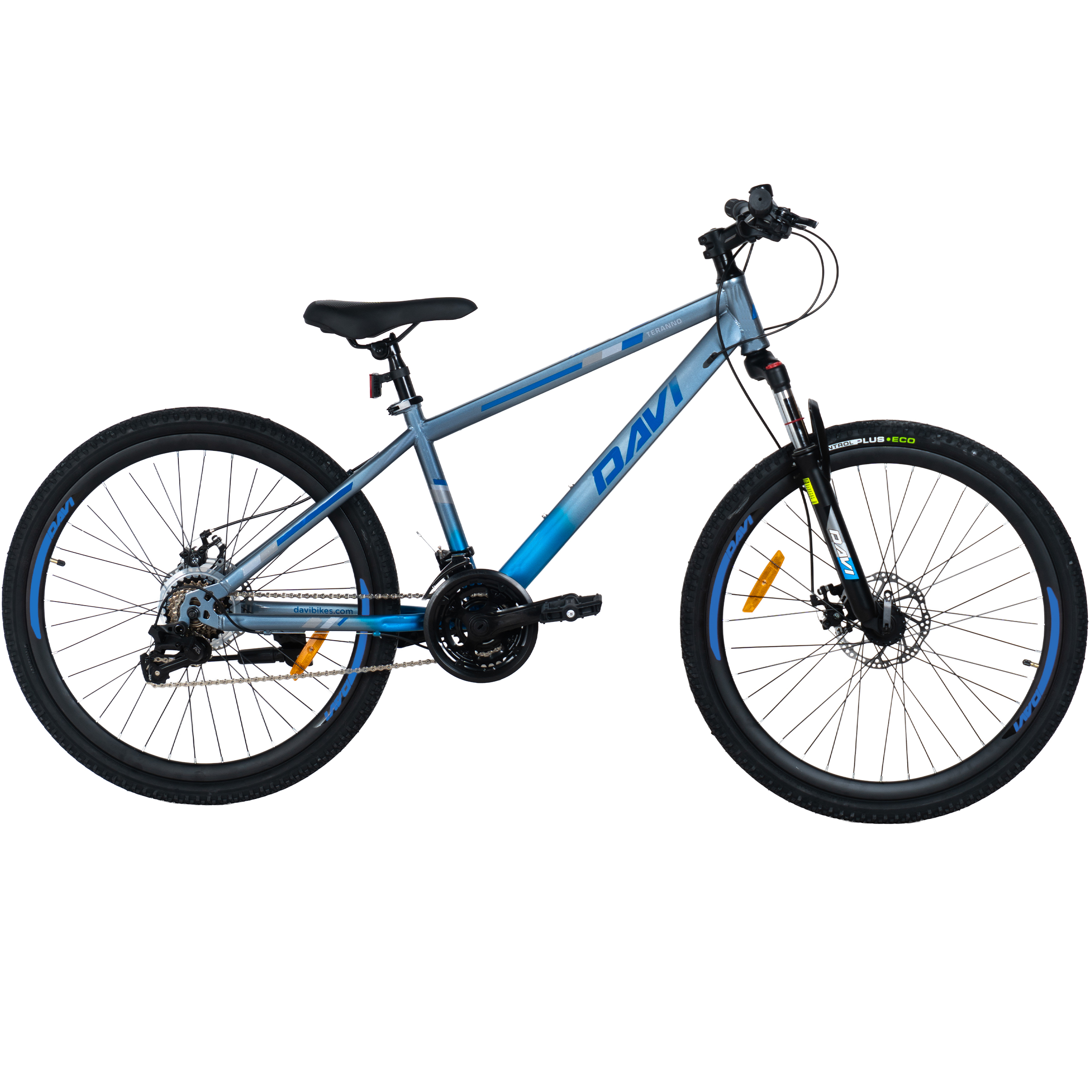 Horský bicykel Davi Terrano 26", 145-170 cm, 21 prevodov, Sivá/Modrá farba