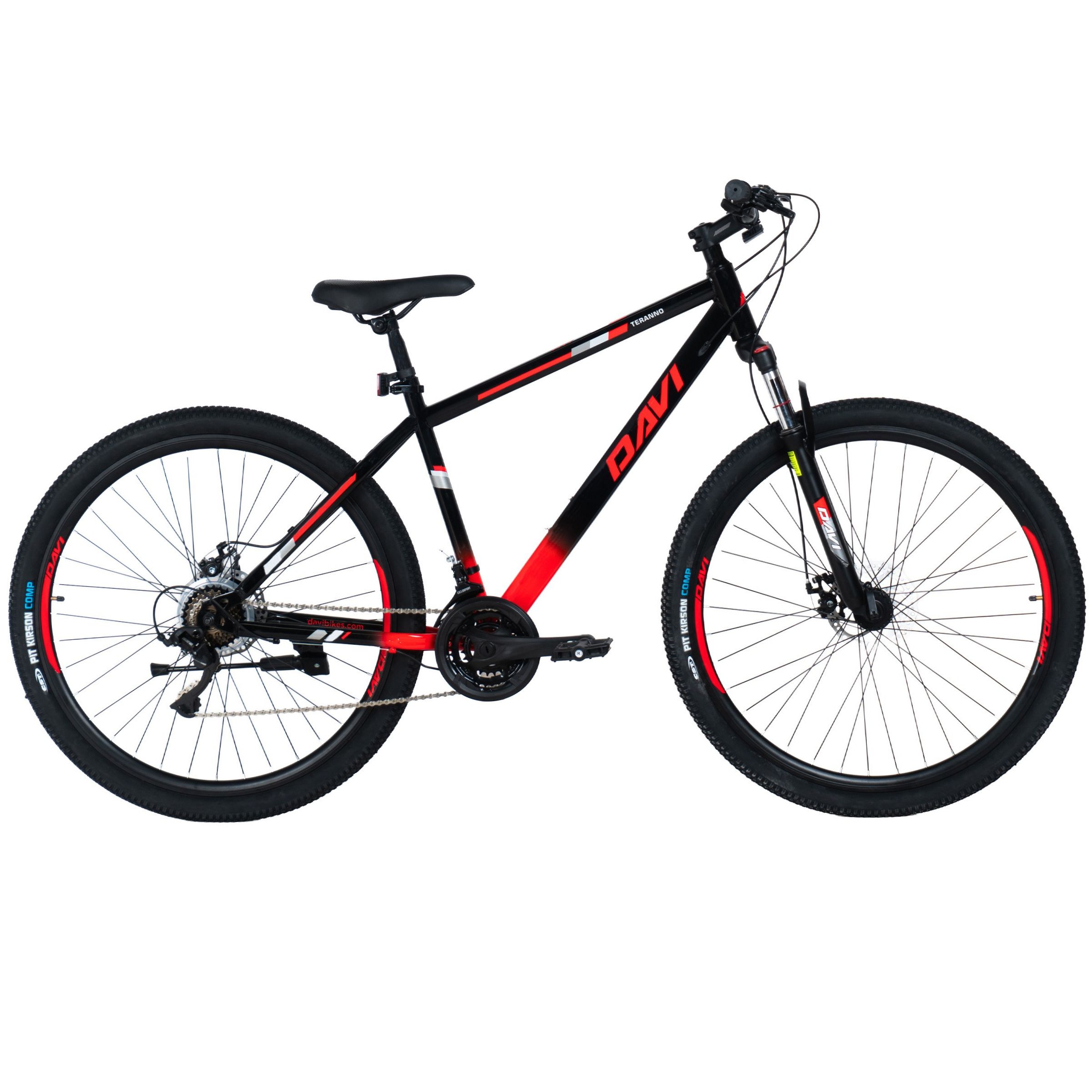 Horský bicykel Davi Terrano 29", 170-195 cm, 21 prevodov, Čierna/Červená farba