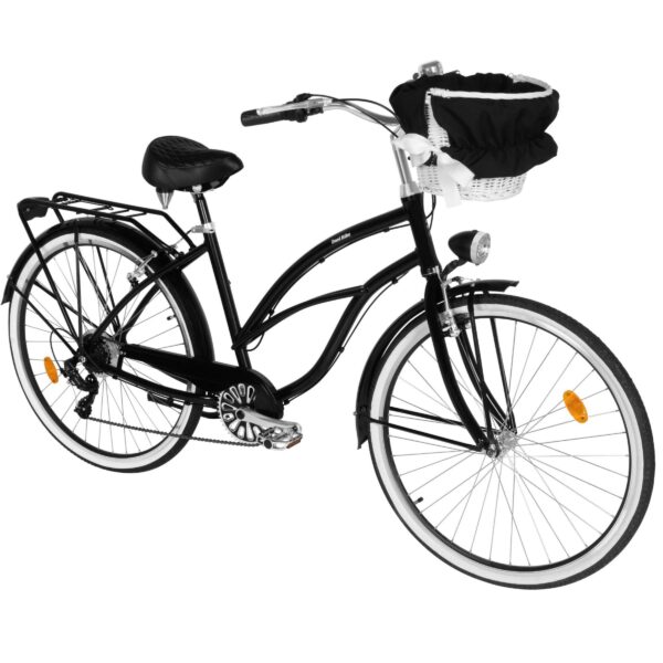 dámsky bicykel davi bianca cruiser hliník, 28", 160–185 cm, 7 prevodov, Čierna farba