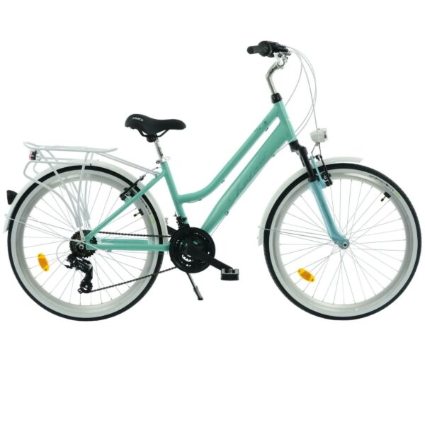 detský bicykel kands aurelia, hliník, 26", 140–160 cm, 18 prevodov, zelená farba