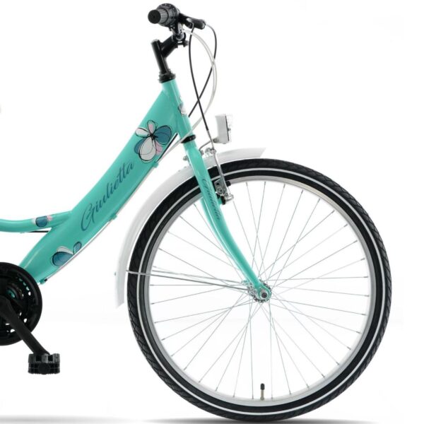 detský bicykel kands giulietta 24", 130–165 cm, 18 prevodov, zelená farba