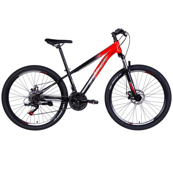 horský bicykel mars 26", 145–170 cm, 21 prevodov, Čierna/Červená farba