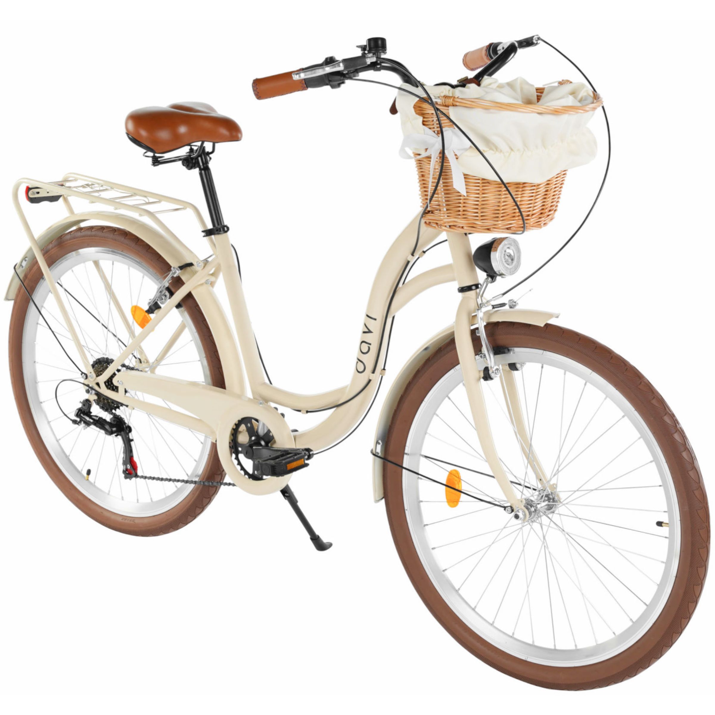 dámsky bicykel davi emma 26", 155–180 cm, 7 prevodov, krémová farba