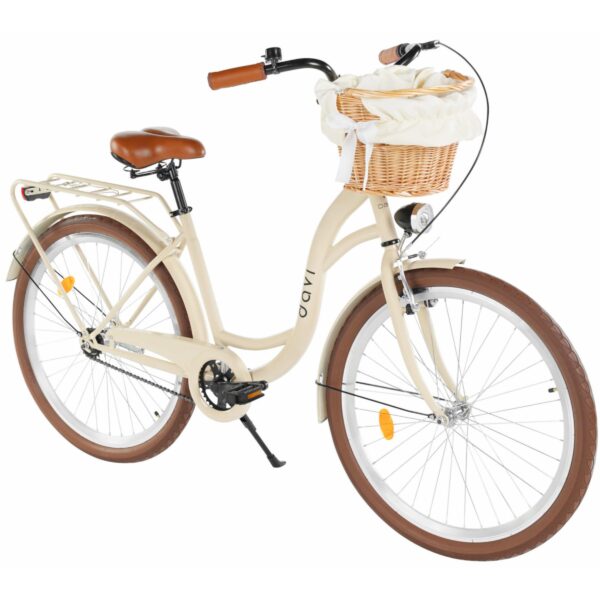 dámsky bicykel davi lila 26", 155–180 cm, 1 prevod, krémová farba