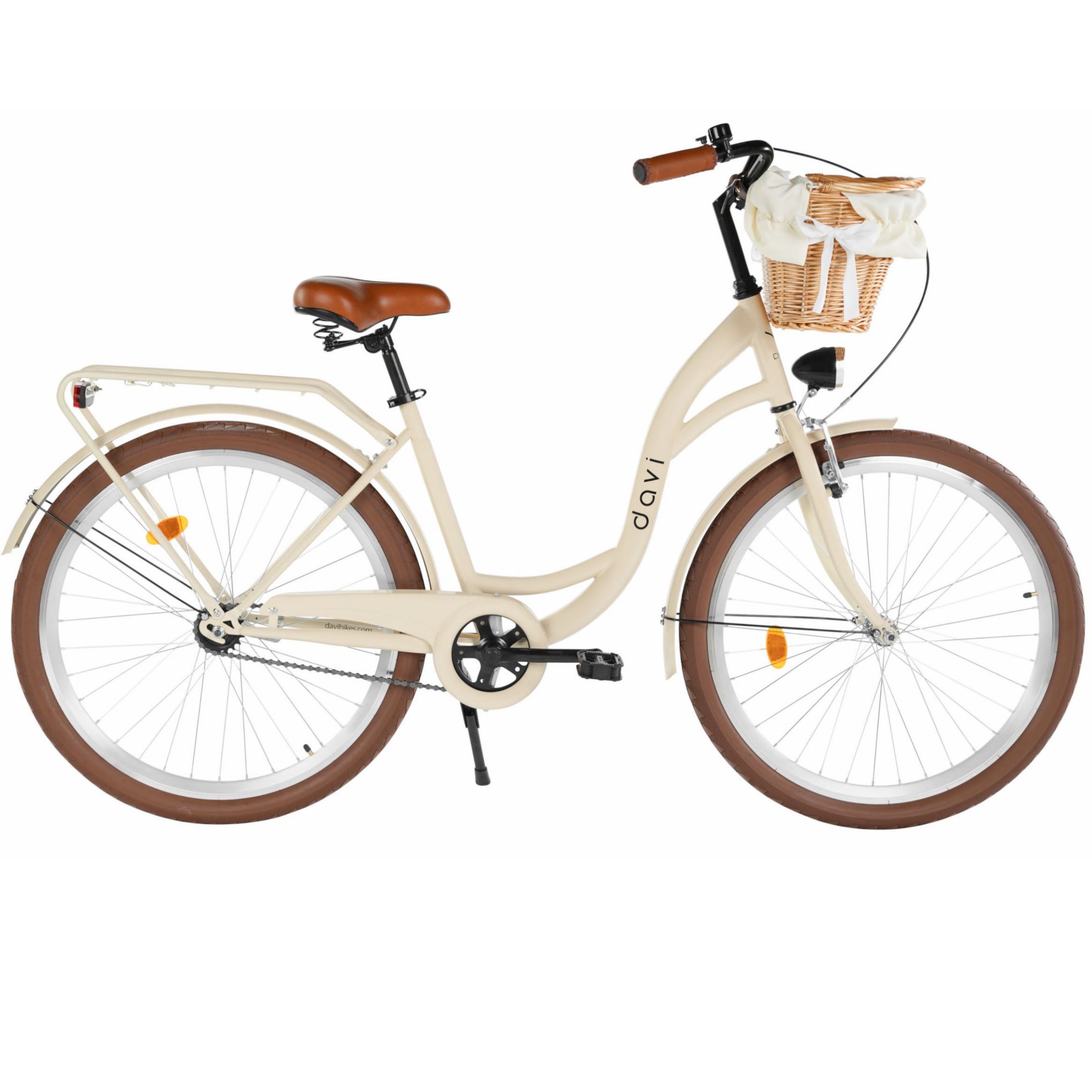 Dámsky bicykel Davi Lila 26", 155–180 cm, 1 prevod, Krémová farba