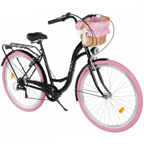 dámsky bicykel davi emma 28", 160–185 cm, 7 prevodov, Čierna/ružová farba