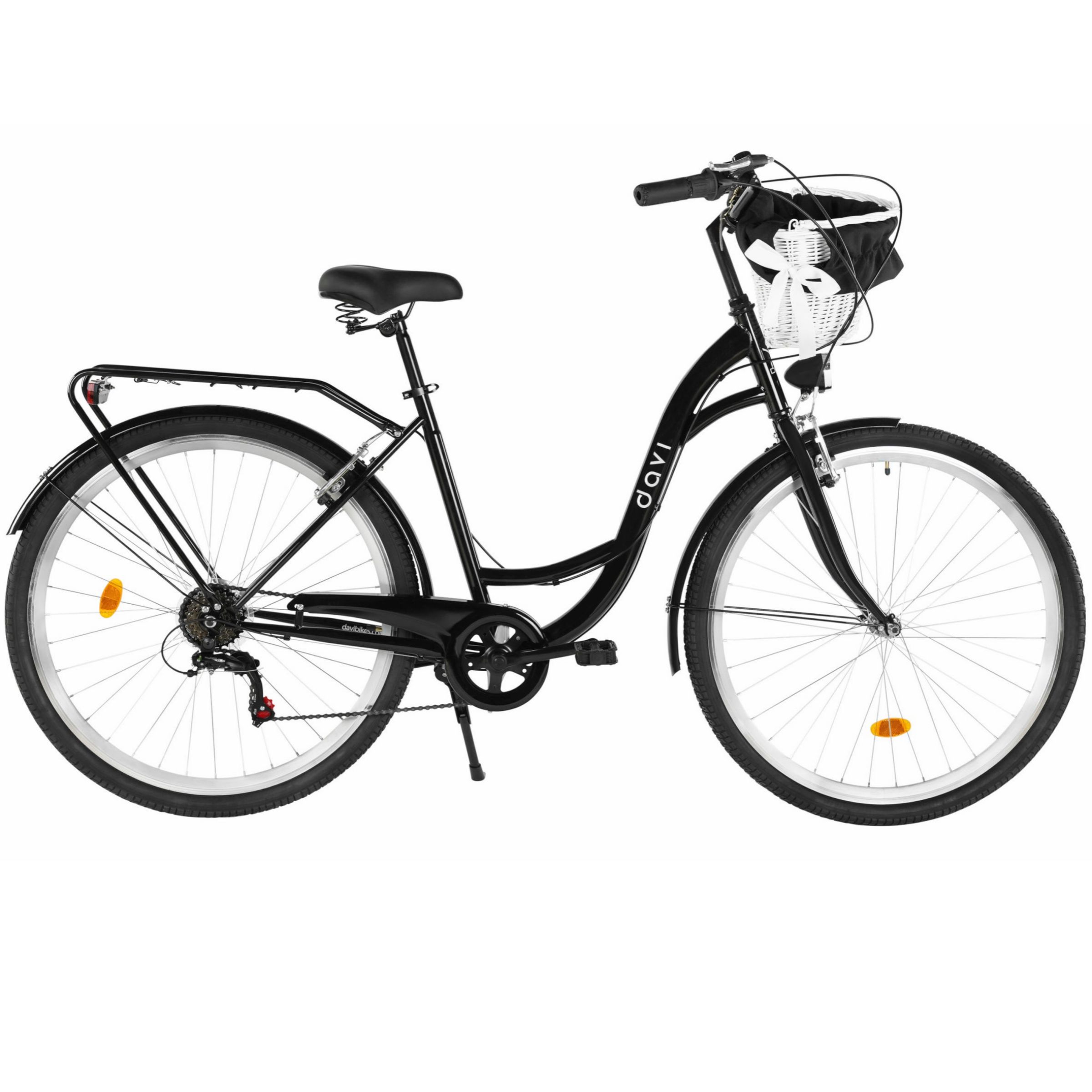 Dámsky bicykel Davi Emma 28", 160–185 cm, 7 prevodov, Čierna farba