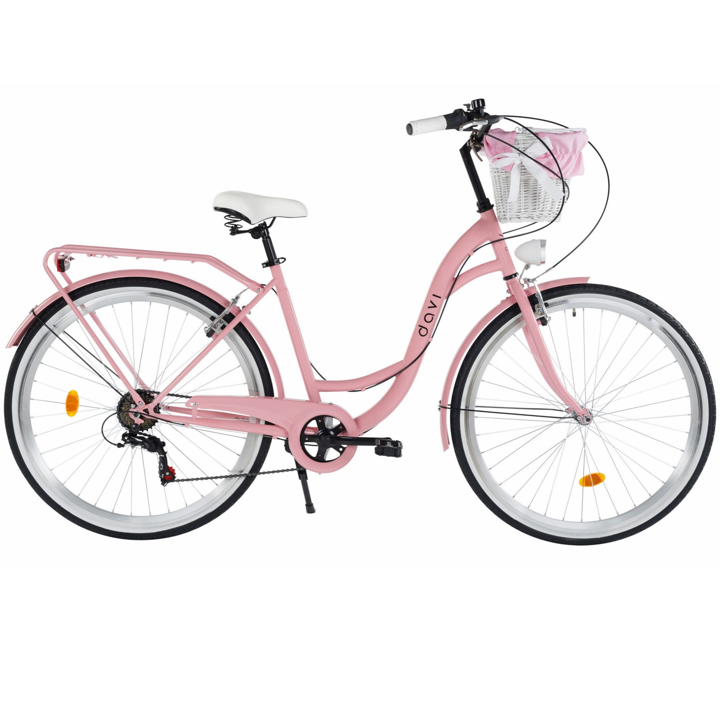 Dámsky bicykel Davi Emma 28", 160–185 cm, 7 prevodov, Ružová/Čierna farba