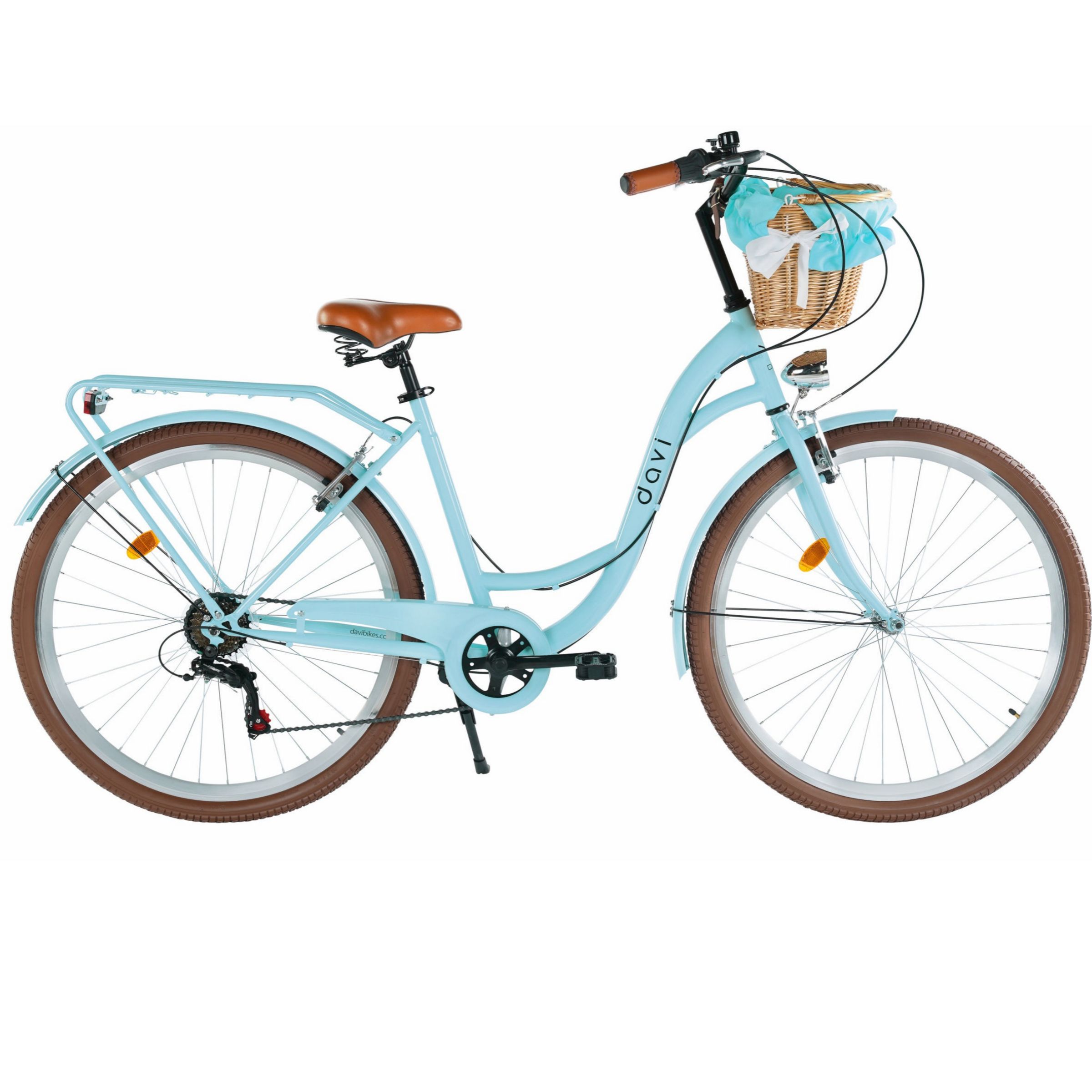 Dámsky bicykel Davi Emma 28", 160–185 cm, 7 prevodov, Modrá/Kávová farba