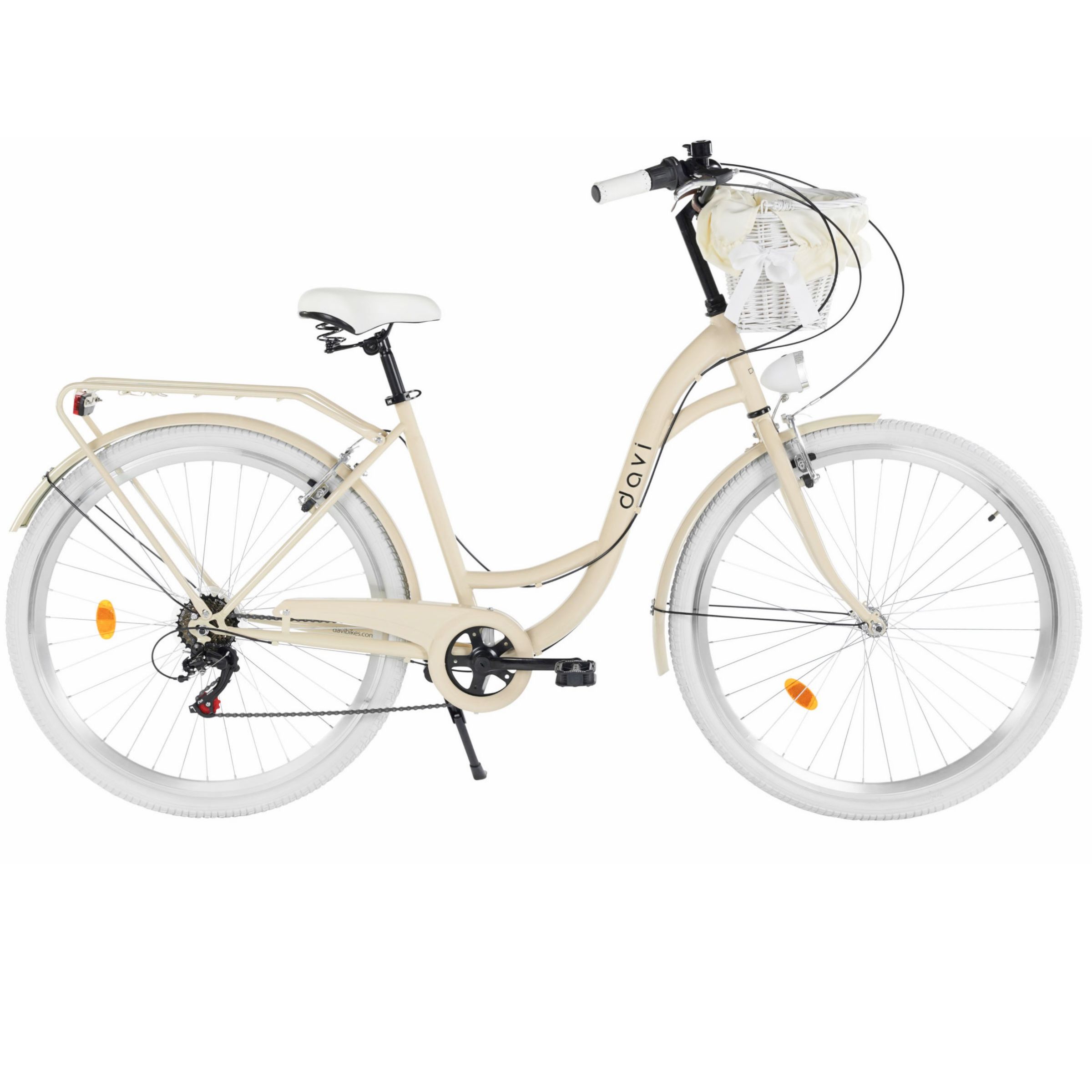 Dámsky bicykel Davi Emma 28", 160–185 cm, 7 prevodov, Krémová/Biela farba