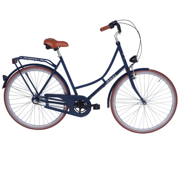 dámsky bicykel davi alma 28", 160–185 cm, 1 prevod, tmavomodrá/hnedá farba