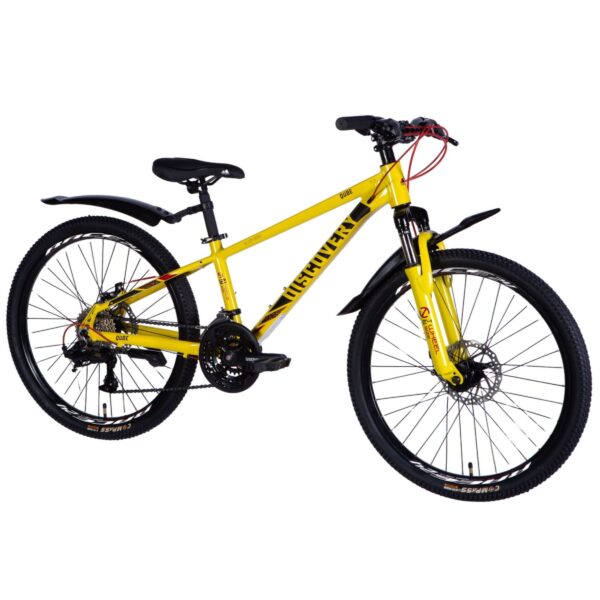 detský bicykel qube disc 24", hliník, 120–150 cm, 21 prevodov, Žltá farba