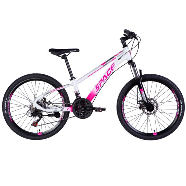 detský bicykel mercury hliník 24", 130–160 cm, 21 prevodov, biela/ružová farba