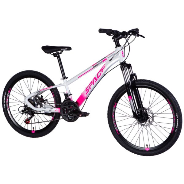detský bicykel mercury hliník 24", 130–160 cm, 21 prevodov, biela/ružová farba